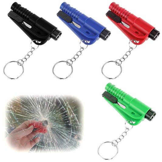 BOHUIZ 4 PCS Window Breaker Seatbelt Cutter, Seatbelt Cutter and Glass Breaker & Survival Whistle, Car Emergency Escape Tool, Window Breaker Applicable to All Cars 4 Color