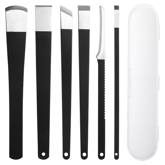 HJZHII 6PCS Ingrown Toenail Removal Kit, Stainless Steel Removal Pedicure Scraper Professional Pedicure Tools Set with Storage Box Callus Shaver Foot Care for Dead Dry Hard Cracked Skin