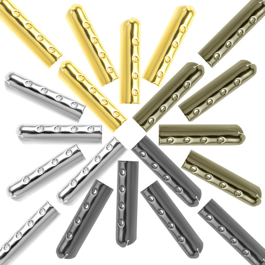 AOZUO Aglets for Shoelaces, Assorted Colors Metal Shoelace Tips Replacement Shoelace End Tips Shoe Lace Head Aglets Paracord End Caps for DIY Repair Sneaker Shoelaces Hoodies Pants String