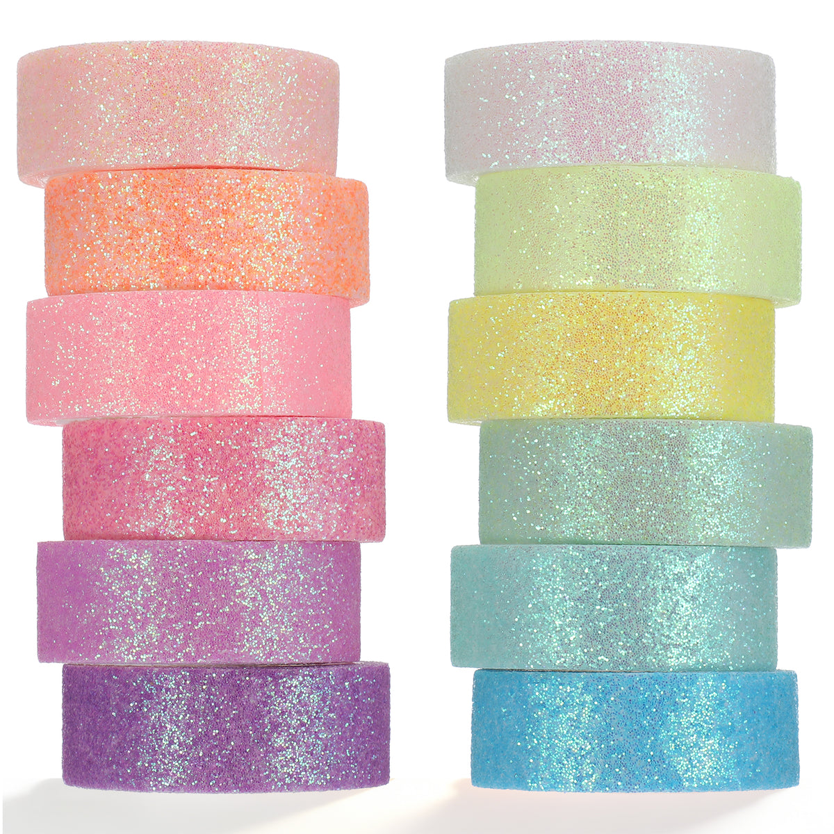 12 Rolls Glitter Washi Tape Set,Sparkling Colored Masking Tape for Crafts