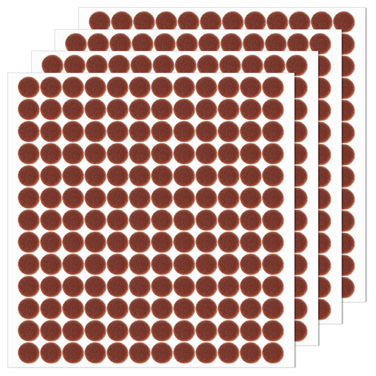cobee 624 Pcs 3/8" Self Adhesive Felt Furniture Pads, Felt Cabinet Door Bumpers Brown Round Chair Foot Pads, Cabinet Protectors For Kitchen Chair Legs Hardwood Floors Coasters Drawers