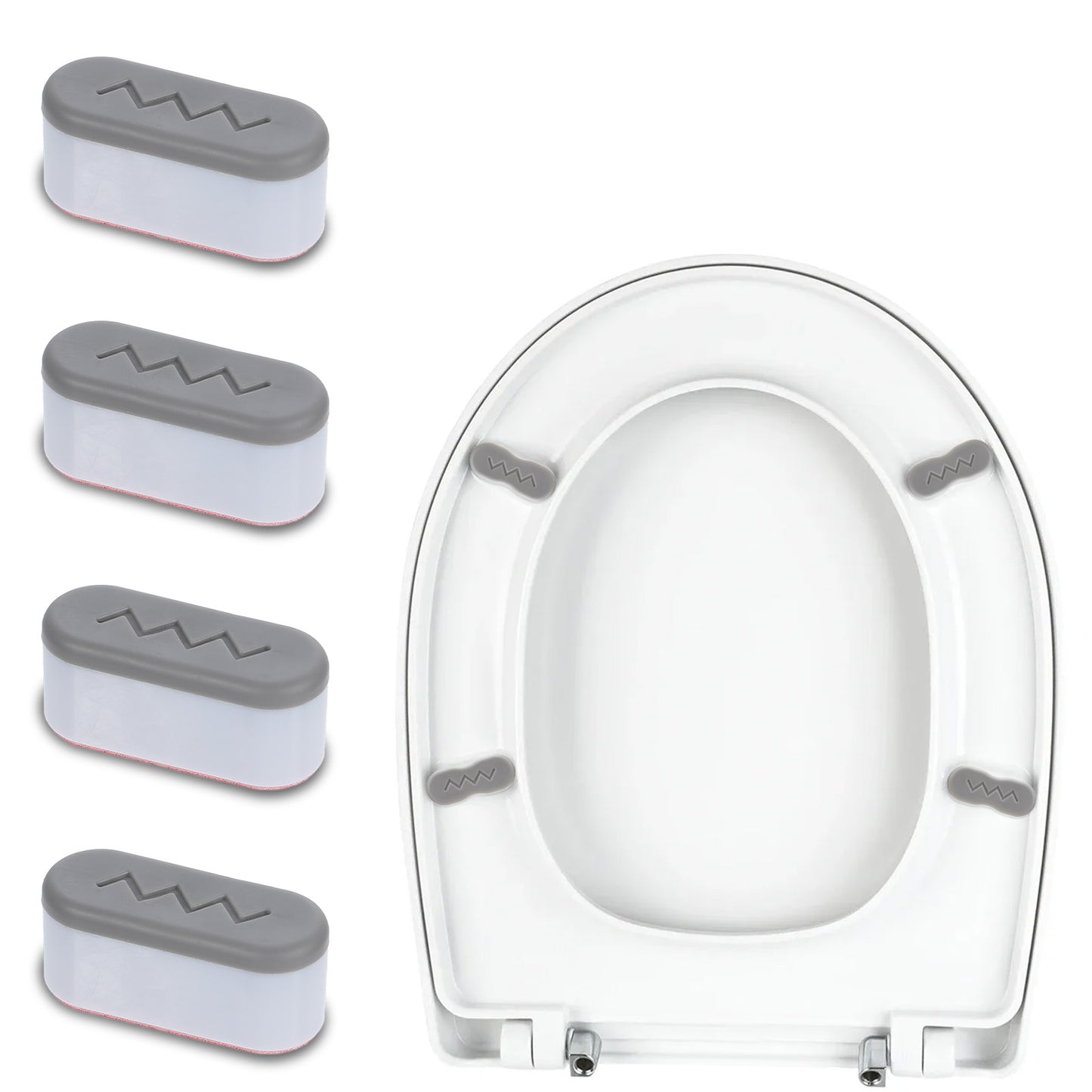 Giantree 8Pcs Toilet Seat Bumpers, Bidet Toilet Seat Bumpers for Use with Bidet, Strong Adhesive Bidet Attachment Universal Buffer Toilet Lid Rubber Bumpers for Home, Hotel, Hospital(4Pcs)