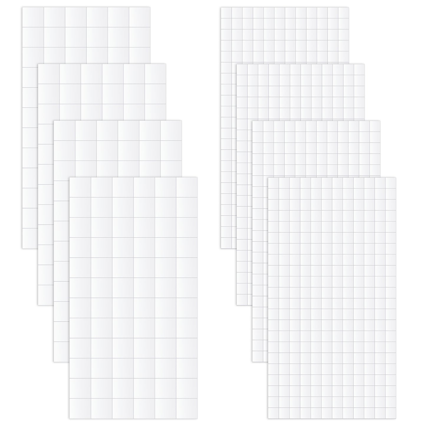 JIYIN 8 Sheets 1312Pcs Square Foam Sided Adhesive Sticker Set, White 2 Sizes 3D Double Sided Adhesive Foam Squares Precut 2-Side Foam Tapes for Christmas Daily Scrapbook DIY Crafts Office Supplies