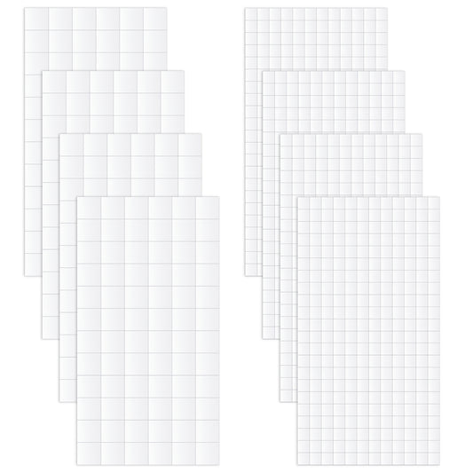JIYIN 8 Sheets 1312Pcs Square Foam Sided Adhesive Sticker Set, White 2 Sizes 3D Double Sided Adhesive Foam Squares Precut 2-Side Foam Tapes for Christmas Daily Scrapbook DIY Crafts Office Supplies