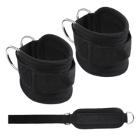 TIESOME Fitness Ankle Straps for Cable Machine, 2 PCS Adjustable Gym Ankle Strap for Leg Extensions Kickbacks Glute Workouts Lower Body Exercises Black Leg Straps with Neoprene Padding for Men Women