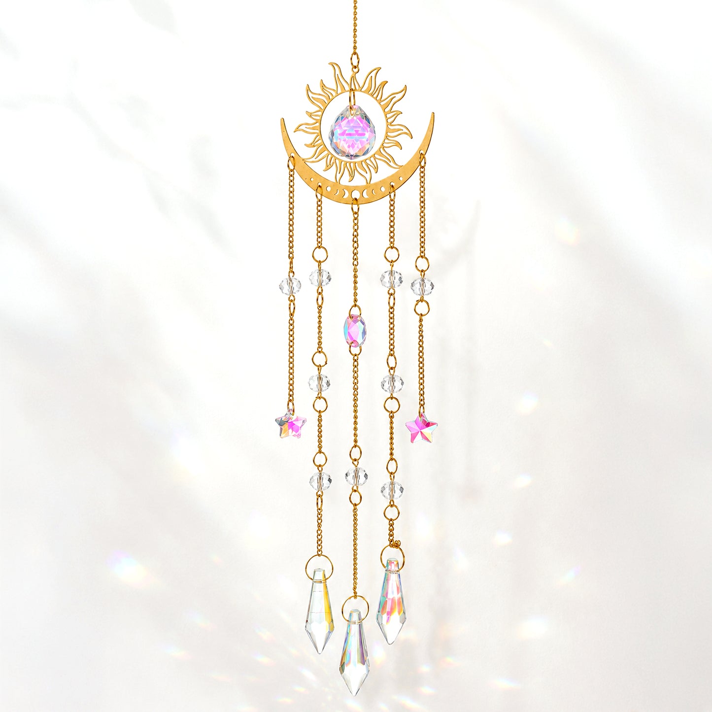 JJUNW Crystal Suncatcher, Exquisite Crystal Suncatcher for Windows Hanging, Sun Catcher Crystals That Refract Brilliant Rainbows into Any Room for Thanks Giving Valentines's and Mother's Day