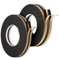 SULIKJHUI 2 Rolls Expanding Foam Tape, Car Speaker Sealing Tape, Foams Grip Tapes, Soundproofing Waterproofing Gasket Tapes 10mm x 10m & 6mm x 10m Foam Single Sided (Black, 2mm Thick)