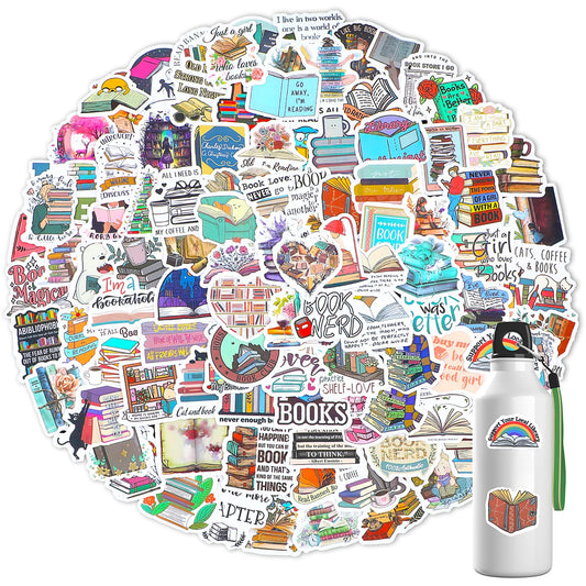AOZUO Pack of 103 Magic Book Stickers, Bookish Stickers Stuff, Kindle Case Reading Book Sticker Book Lover Gift Decorations Accessories for Water Bottles Teachers Students Children Teenagers