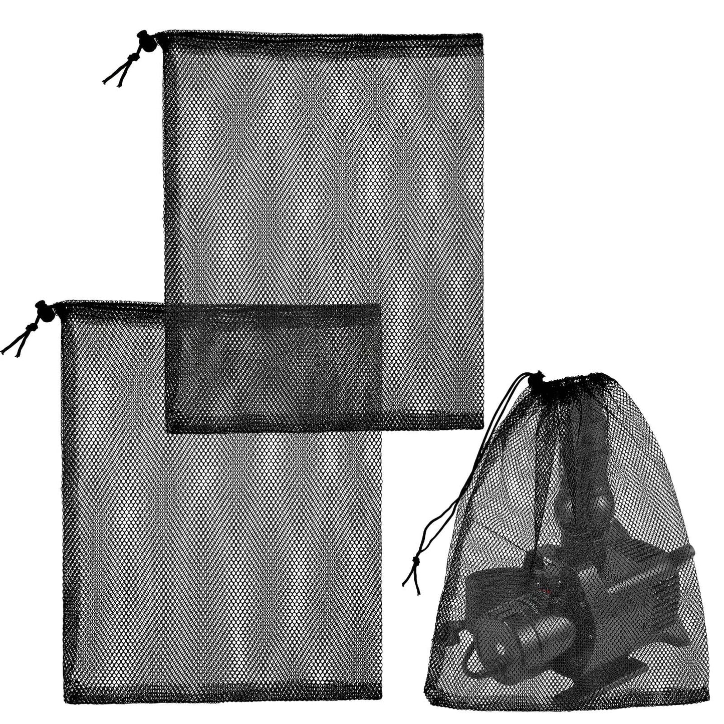 Giantree 2 Pack Pump Barrier Bag, Pond Pump Filter Bag 12" x 15.7" Black Media Bag with Drawstring for Most Pumps Pond Pump Mesh Bag Household Swimming Pool Water Pump Filter Accessories