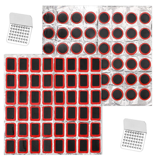 Giantree 96 Pcs Tube Patch Kits, Bike Tire Patch Kit， Lightweight Bike Tire Puncture Repair Patch Kit for Cycling Motorcycle with Two Metal Grinding Accessories (Without Glue)