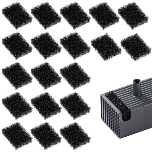 LXUEJIE 20 PCS Cat Fountain Sponge Replacement Foam Sponges, Block Shape Cat Water Fountain Sponge Filters Black Replacement Pre-Filter Sponges for Clean Water