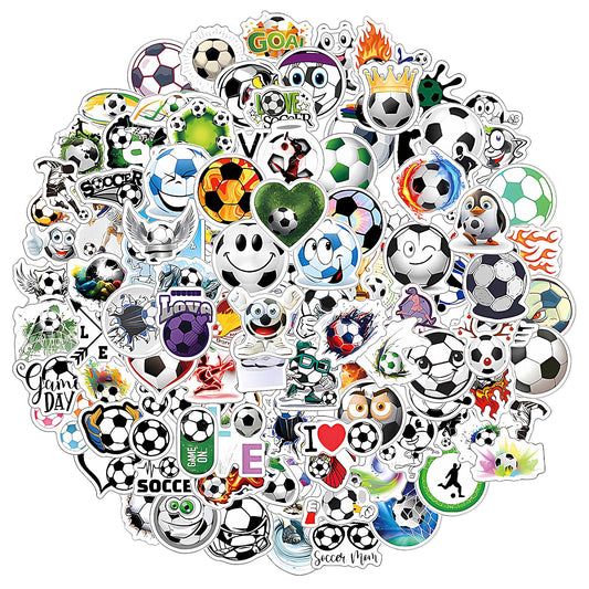 Amaxiu 120PCS Soccer Stickers, Waterproof Vinyl Stickers Sports Water Bottles Decals Cartoon Football Stickers Soccer Lovers Gifts for Luggage Kids Teens Adults