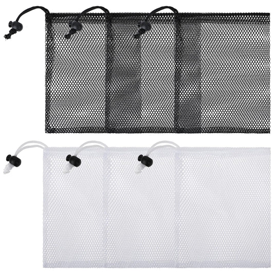 Bewudy 6 Pcs Mesh Drawstring Bags, Storage Mesh Bags with Cord Lock, Small Mesh Bags for Little Toys and Candy Organizing(7.9 x 5.9 Inch)