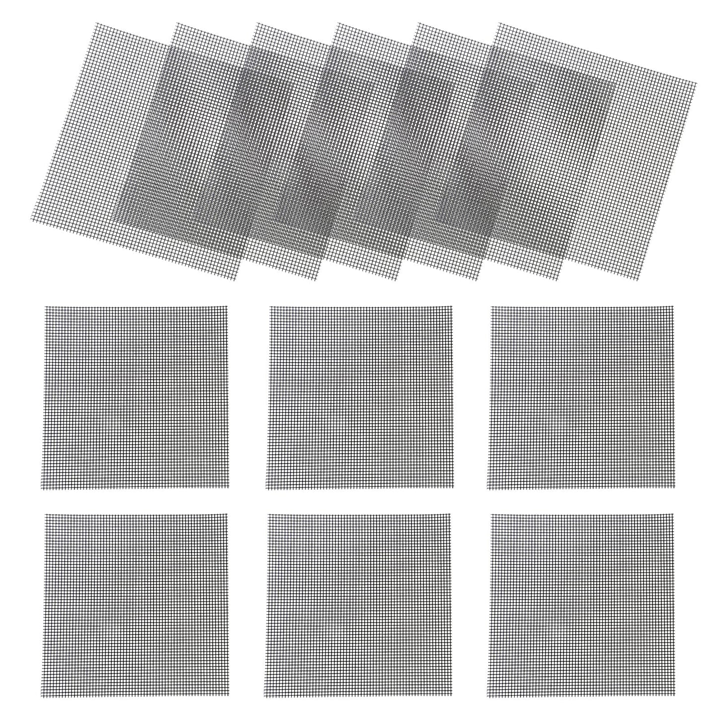 Giantree 50 Packs Flower Pot Hole Mesh Pad, 4 Inch Square Round Drainage Hole Mesh Pad, Plastic Mesh Sheet Plant Bonsai Bottom Drainage Hole Grid Mat Prevent Soil Loss DIY Drainage Netting Pot(Square)