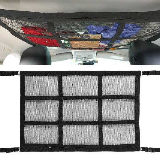 Molain Cargo Net for Van, Van Storage Solutions, Double Layer Mesh Car Boot Organiser, Large Capacity Car Roof Storage Nets for Campervans, Foldable Lorry Camping Accessories Interior Gadgets