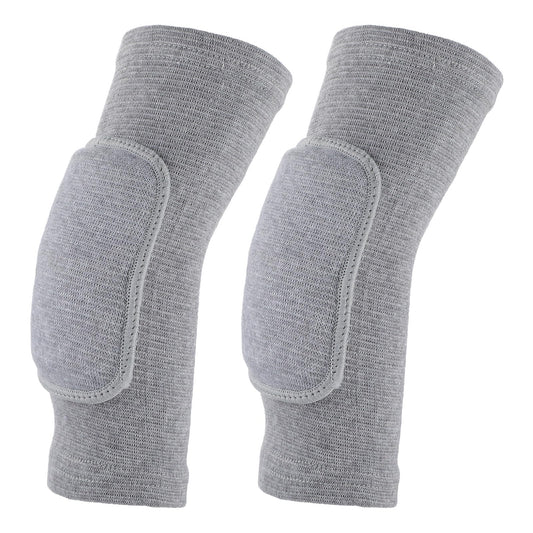 Amabro Volleyball Elbow Pads, Compression Elbow Pads Breathable Elbow Wraps with Thick Sponge Arm Brace Support Fitness Arm Knee Protector Band for Women Men Girls Boys Sports, Pack of 2(Gray)
