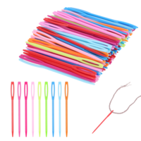 JIYIN 100 Pcs Plastic Sewing Needles, Large Eye Plastic Yarn Needles, 2.75 inch Weaving Darning Needles Blunt Crochet Needles for Yarn Embroidery DIY Sewing Handmade Craft Knitting Crochet(7cm/2.75in)