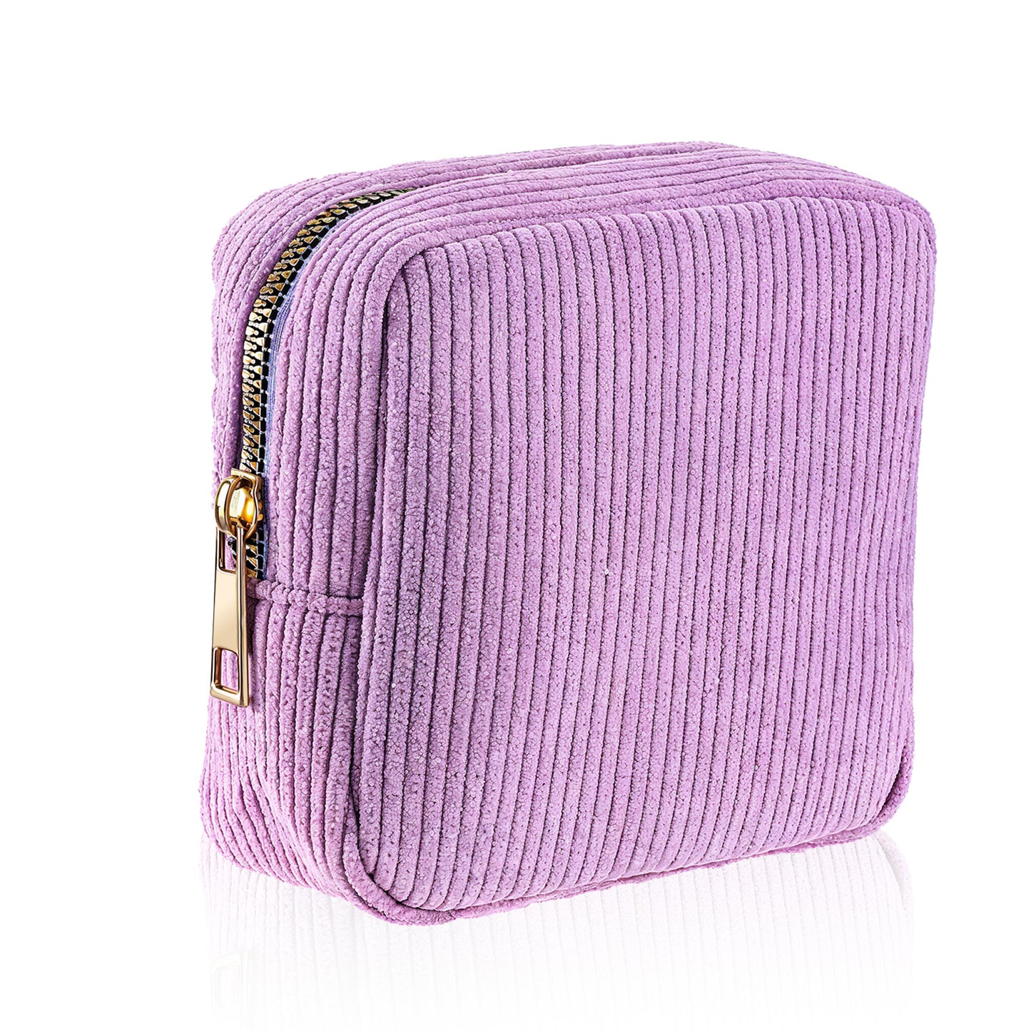 Yuanchu Period Bag for Teen Girls, Corduroy Sanitary Napkin Storage Bag Sanitary Tampon Bags Cute Period Pouch Soft Menstrual Cup Pouch for School Office Storage Sanitary Products(Purple)