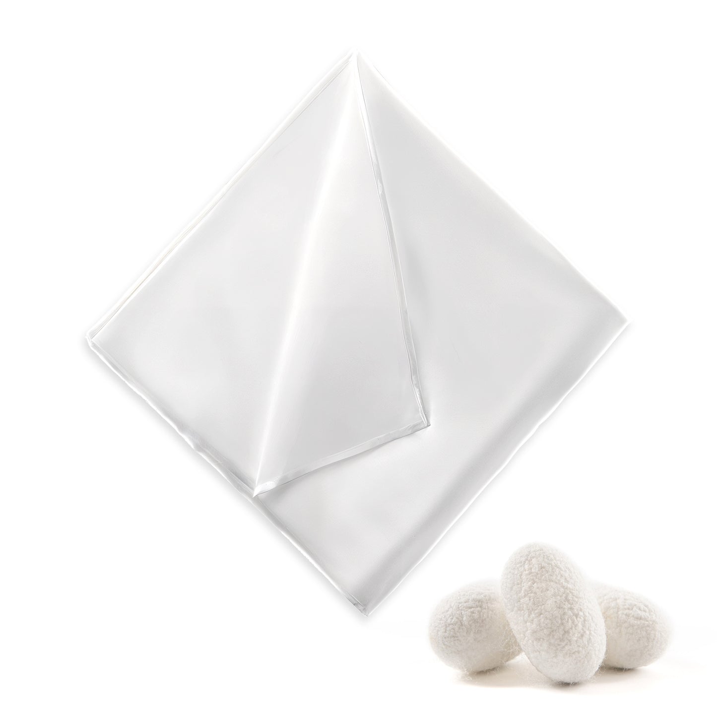 BOHUIZ White Pocket Squares for Men, Soft 100% Pure Silk Pocket Square Solid Color Suit Pockets Squares For Men Handkerchief 13.8 x 13.8 Inch