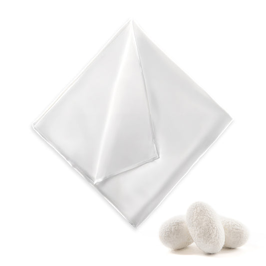 BOHUIZ White Pocket Squares for Men, Soft 100% Pure Silk Pocket Square Solid Color Suit Pockets Squares For Men Handkerchief 13.8 x 13.8 Inch