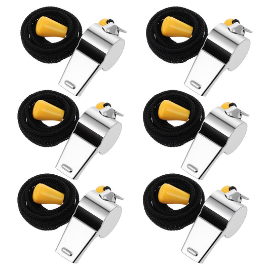 LXUEJIE Whistle, Stainless Steel Sports Whistles with Lanyard, Whistle for Coaches, Loud Crisp Sound Metal Referees Whistles with Lanyard Buckle for Adults, Teachers Official Football Sports Training