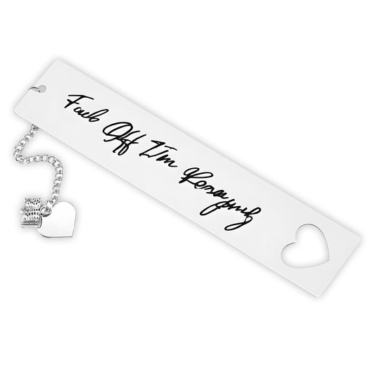 LXUEJIE 1 Pcs Funny Bookmarks for Women, Stainless Steel 5.18" x 0.98" Silver Cute Bookmarks for Women, Gift for Daughter, Son, Family Writers Book Lovers, Christmas Stocking Stuffer, Teens, Teachers