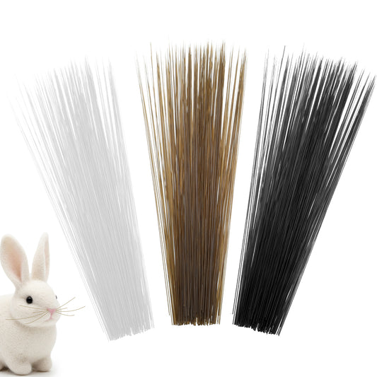 JJUNW 900 Pcs Simulated Animal Whiskers for Crafts,3 Inches Craft Animals Whiskers Simulated Cat Needle Felting Plastic Whisker Supplies for Stuffed Muppet (3 Colors)