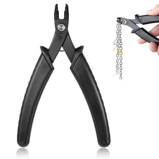 LXUEJIE Crimping Tool for Jewelry Making, Crimp Pliers with PVC Handle & Carbon Steel Head, 5 Inch Bead Crimper for DIY Craft, Jewelry Repair (Black, 1 Pcs)