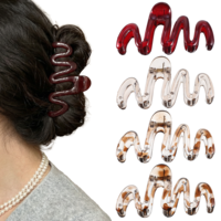 DOPENSPI 4 Pcs Hair Claw Clips, Resin Hair Clips for Thick Hair Large Non-Slip Hair Claw Grips Jaw Clip Clasps for Women
