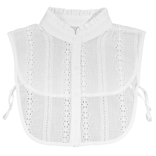 MBAIYO Detachable Fake Collar, Detachable Half Shirt Classic False Blouse Collar Top Cotton Half Shirt with Adjustable Elastic for Woman Layering Outfits