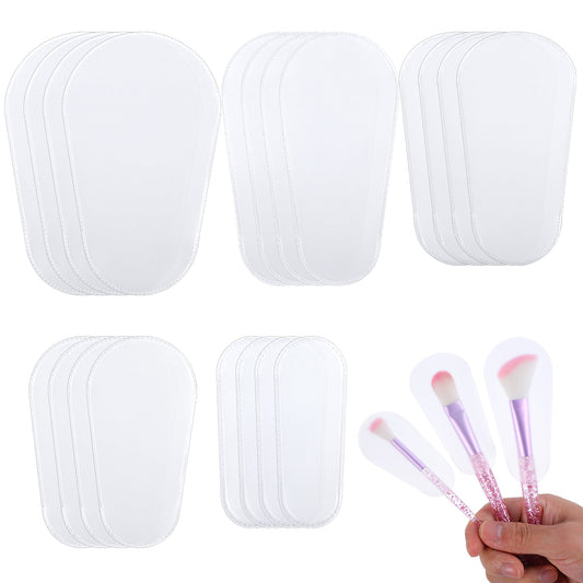 Jeffdad 20 Pcs Makeup Brush Covers, 5 Sizes Clear Make up Brush Protective Protector Sleeves for Travel & Storage, Lightweight and Durable Plastic Brush Guards