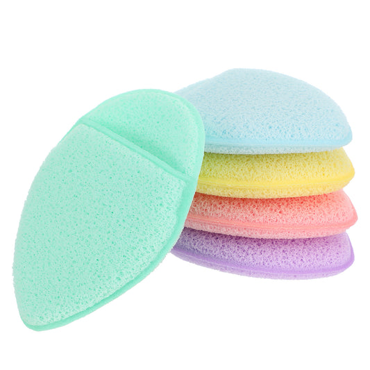 Molain 10 Pcs Facial Sponges, Reusable Face Sponges for Cleansing and Exfoliating, Makeup Remover Pads with Finger Cot, Gentle Bath Sponges for All Skin Types Daily Clean