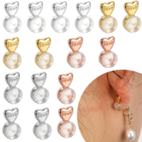 Molain 8 Pairs Silicone Earring Backs with Lifters for Droopy Ears, Heart Safety Backs for Heavy Earrings Studs Secure Stoppers Silicone Earring Lifters Backs