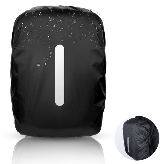 JIYIN Waterproof Backpack Rain Cover with Reflective Strip, Portable Anti Slip Rain Cover for Backpack, Waterproof Ultralight Backpack Cover for Hiking, Camping, Traveling(Large)