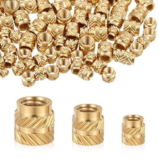 JJUNW 150 Pcs Threaded Inserts For Plastic, M2,M3,M4 Heat Set Insert Threaded Insert, Brass Heat Set Inserts Tool For 3d Components, Secure Fastening