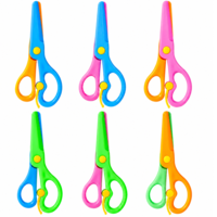HJZHII 6Pcs Playdough Scissors, Toddler Safety Scissors Plastic Safety Scissor Anti-Pinch Design Colorful Blunt Tip Scissor for Kids Children Preschool Hand-Eye Coordination Activity DIY Projects