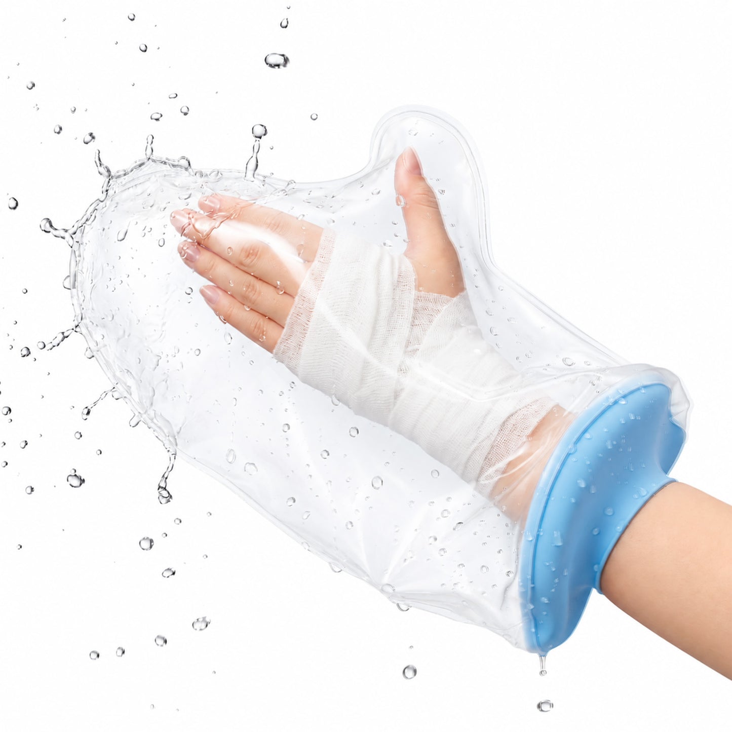 SULIKJHUI 1 Pcs Waterproof Hand Cast Cover, Ringless Silicone Protector