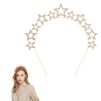 cobee 1 Pc Star Headband, Bling Shining Halo Headband Rhinestone Headband, Hairbands Women Wedding Hair Accessories for Hair Hoop Holiday Party Tiara Headwear Head Band(Golden)