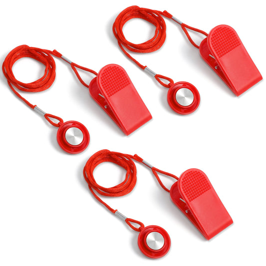 JJUNW 3 Pcs Treadmill Magnet Safety Key Replacement, Treadmill Key Emergency Stop Lock, Round Safety Clip For Most Treadmills Accessories