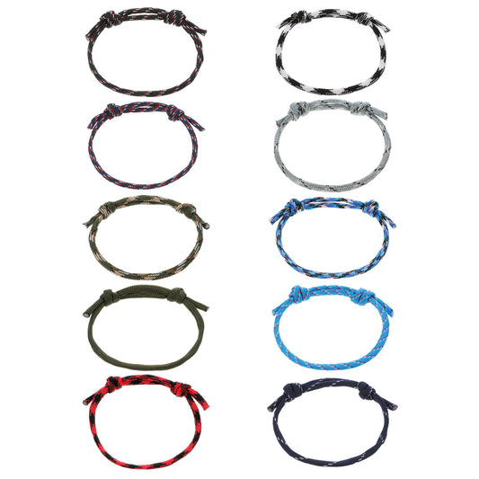 LIQWEI 10 Pcs Nautical Braided Rope Bracelet, Handmade Adjustable Handmade Navy Cord Adjustable String Wave Bracelets for Men Friendship (10 Colors)