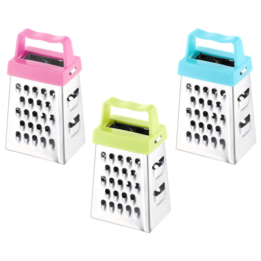HJZHII 3Pcs Mini Cheese Grater, Small Stainless Steel Box Grater with Handle Cheese Slicer Kitchen Graters for Slicer Ginger Grating Garlic Parmesan Dishwasher Safe, 1.02x1.45in
