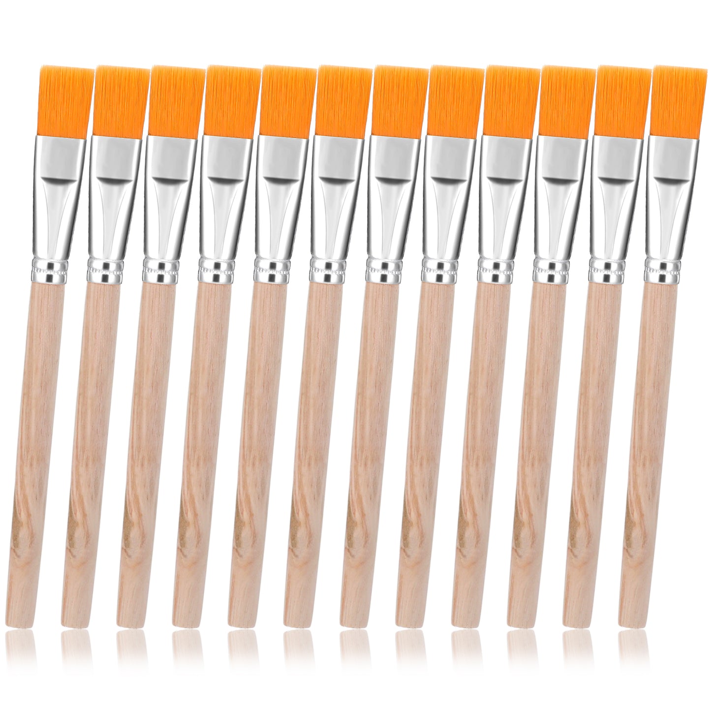 GEEHUA 12PCS Flux Brushes, 9mm Wide Glue Brush Wooden Handle Nylon Brush Solder BrushSet Small Paint Brushes for Painting Stains Glue DIY Decorating