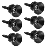 BOHUIZ 6 Pcs Guitar Strap Button Lock, Guitar Strap Locks Pins with Mounting Screws Metal Strap Button Anti Slipping Guitar Strap Lock Parts Accessories Music Parts for Guitar Bass Ukulele(Black)