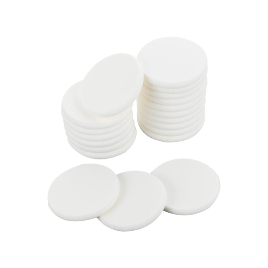 Jeffded White Round Makeup Sponge Facial Powder Puff Cosmetic Sponge Foam Pad Beauty Makeup Eye Face Foundation Powder Blender for All Skin Types, Wet and Dry Dual Use(20PCS)