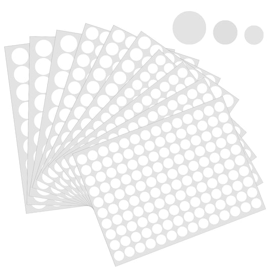 Molain 1010 PCS Self-Adhesive Screw Hole Cover Stickers White Dust Proof Caps Furniture Stickers for Furniture 12mm 15mm 21mm, White