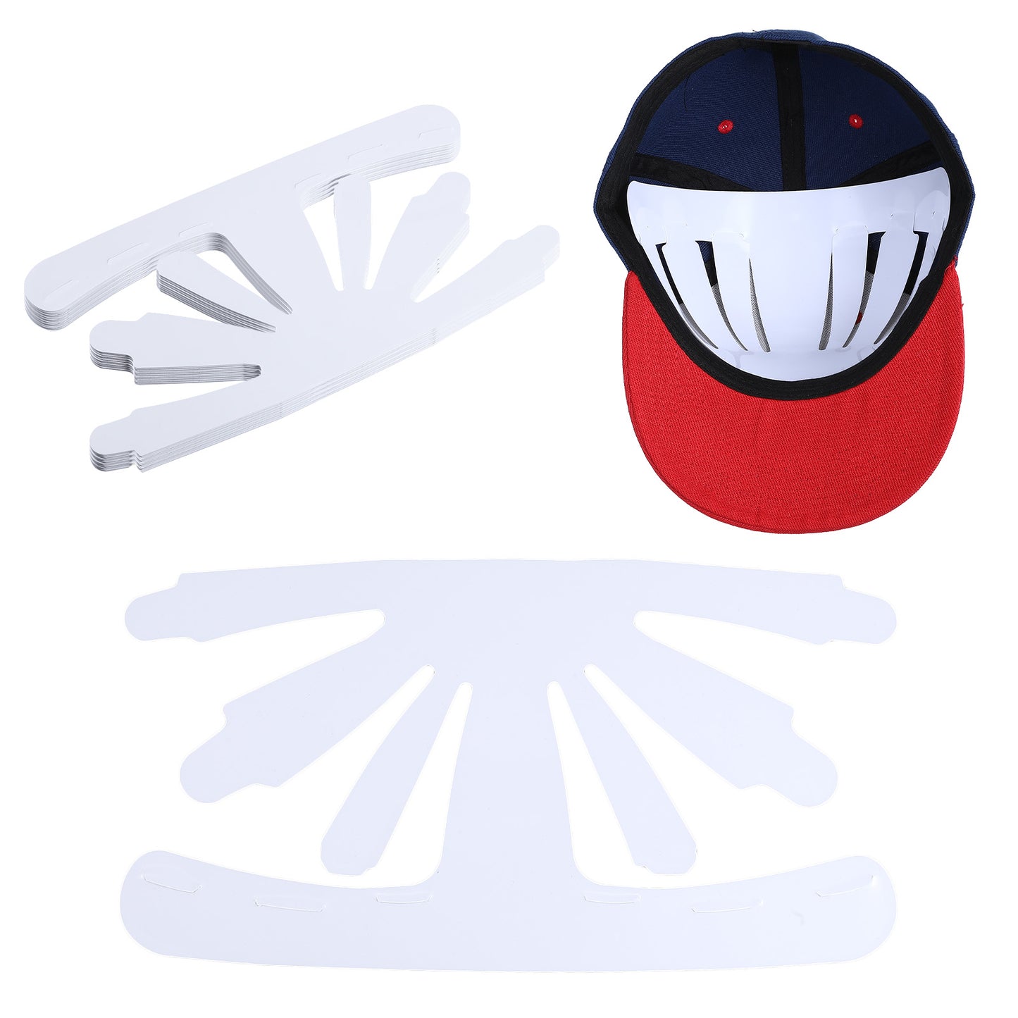 simarro 10 Pcs Baseball Cap Inserts Shape, Universal Hat Lining, Plastic White Hat Inner Support Baseball Cap Holder, Hats Reshaper for Fitted Caps Ball Sports Caps and Home Store Display Stand