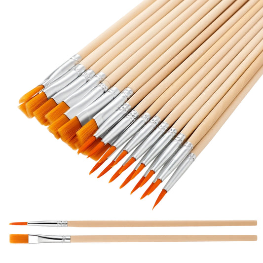 cobee 30 Pcs Paint Brushes Set, Nylon Hair Brush Set Round Pointed Tip Paintbrushes Face PaintBrush Artist Paint Brushes for Acrylic Oil Watercolor Painting Drawing Figurines
