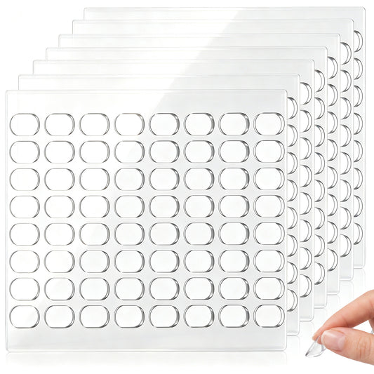 JJUNW 800pcs Clear Adhesive Dots, Double Sided Removable Dots 0.31x0.52in
