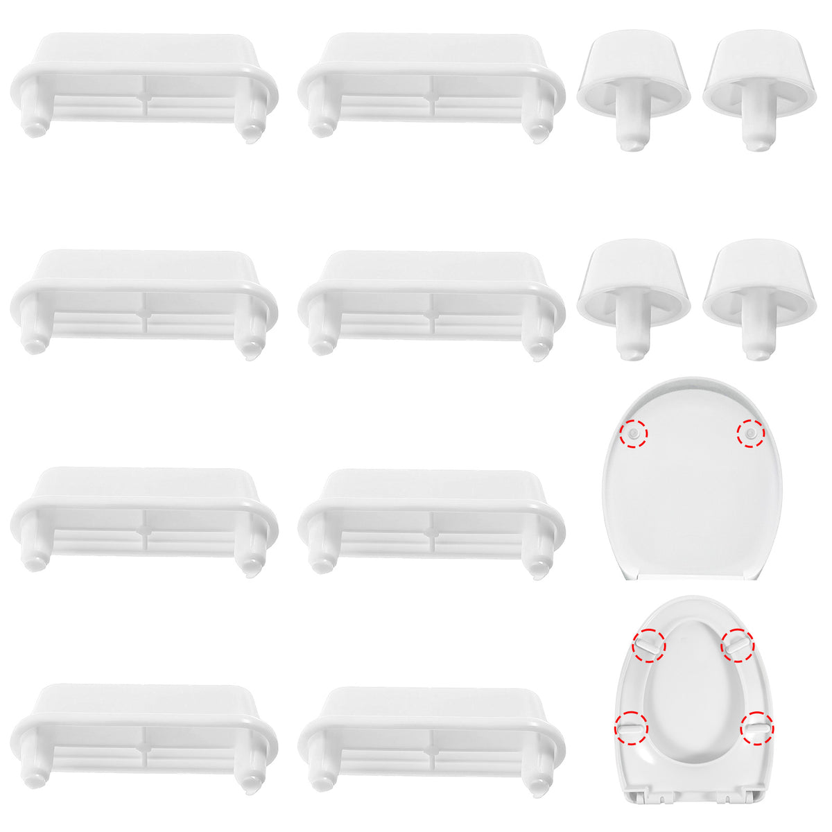 GEEHUA 12PCS Toilet Seat Buffers, White Toilet Seat Bumper Shock-Absorbing