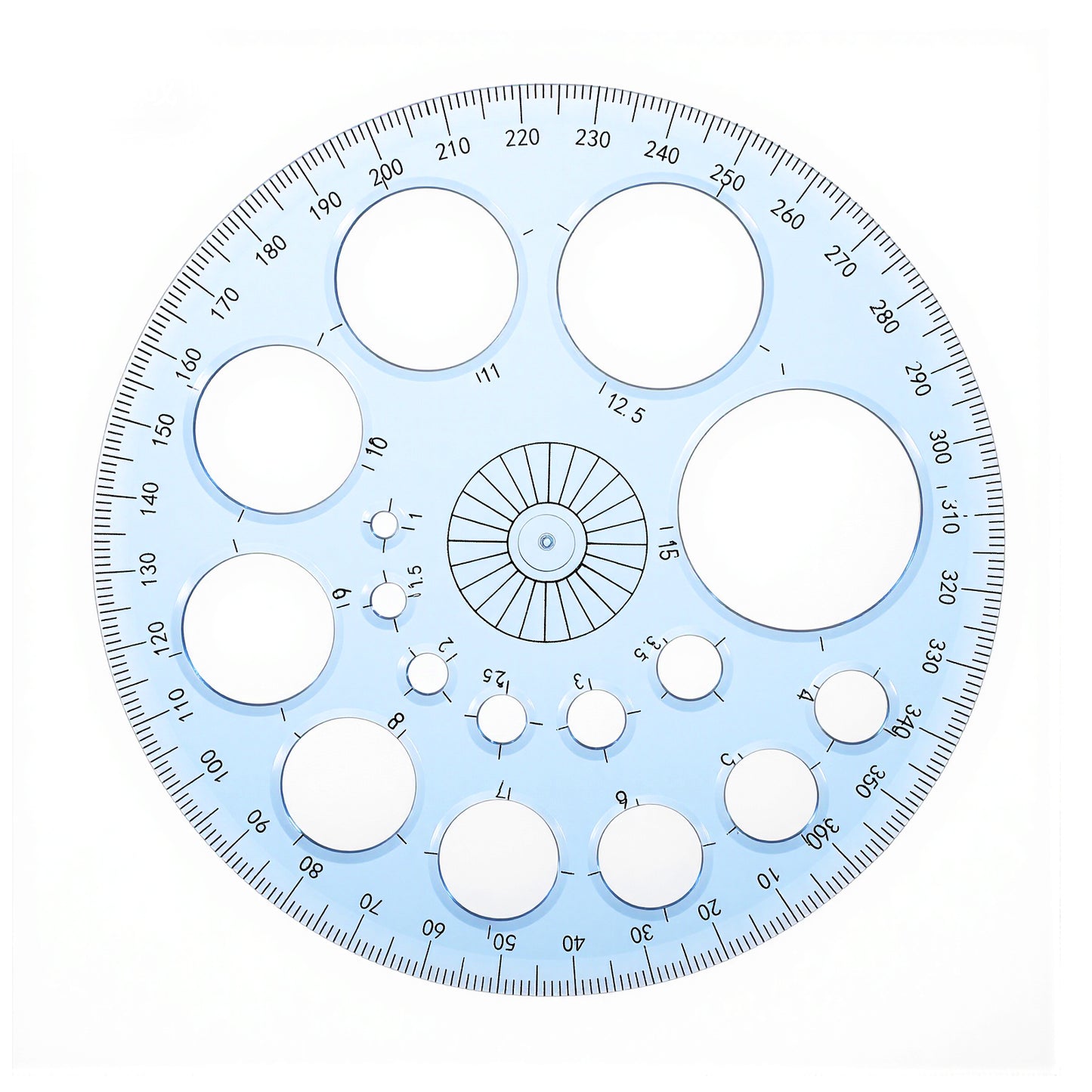 LXUEJIE 2Pcs Circle Template for Drawing, Round Stencil Template for Drawing Professional, Multi Function Drawings Aid Tool, Large and Small Circle Drawings Tool for Studying Designing Office (Blue)